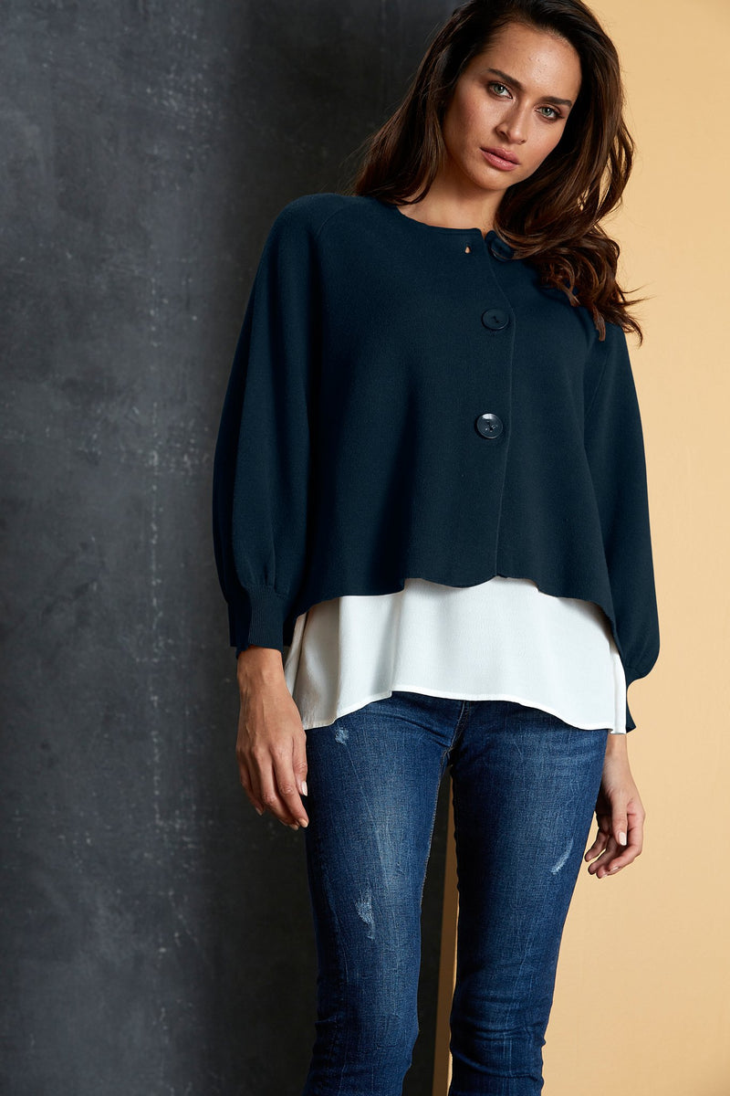 Eb & Ive Solo button through cardigan- Oat