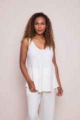 Stacy V Swing linen top