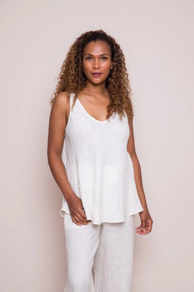 Stacy V Swing linen top