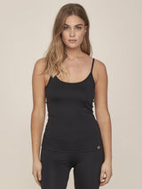RUN TOP WITH SPAGHETTI STRAPS- Black