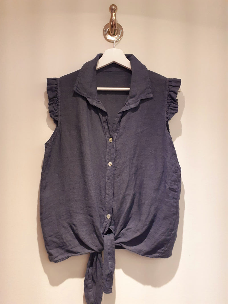Linen knotted shirt 1522